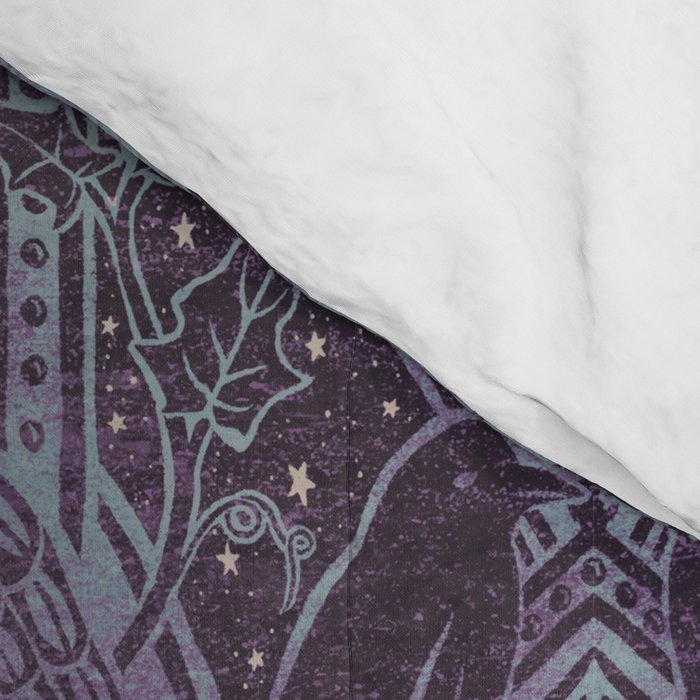 Gothic Halloween Damask - moonlight violet  Comforter Gallery Image 4