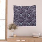 Gothic Halloween Damask - moonlight violet  Wall Tapestry Gallery Image 2
