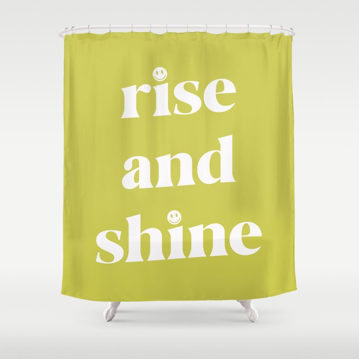Rise And Shine Lime Shower Curtain Gallery Image 1