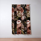 Vintage & Shabby Chic- Real Roses And Peonies Lush Midnight Flowers Botanical Garden Window Curtain Gallery Image 3