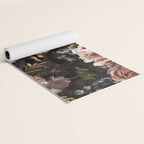 Vintage & Shabby Chic- Real Roses And Peonies Lush Midnight Flowers Botanical Garden Yoga Mat Gallery Image 2