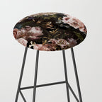 Vintage & Shabby Chic- Real Roses And Peonies Lush Midnight Flowers Botanical Garden Stool Gallery Image 2
