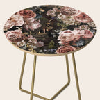 Vintage & Shabby Chic- Real Roses And Peonies Lush Midnight Flowers Botanical Garden Side Table Gallery Image 2