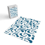 Mid Century Modern Contemporary Loops Blue and White Pattern Jigsaw Puzzle Gallery Image 2