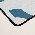 Mid Century Modern Contemporary Loops Blue and White Pattern Desk Mat Gallery Image 4