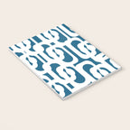 Mid Century Modern Contemporary Loops Blue and White Pattern Notebook Gallery Image 3