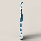 Mid Century Modern Contemporary Loops Blue and White Pattern iPhone Case Gallery Image 2