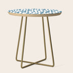 Mid Century Modern Contemporary Loops Blue and White Pattern Side Table Gallery Image 1