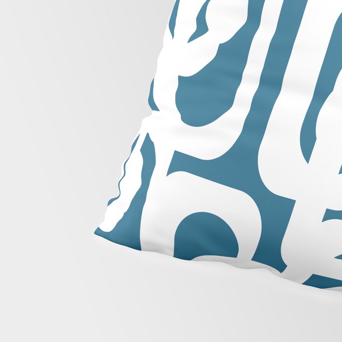 Mid Century Modern Contemporary Loops Blue and White Pattern Pillow Sham Gallery Image 4