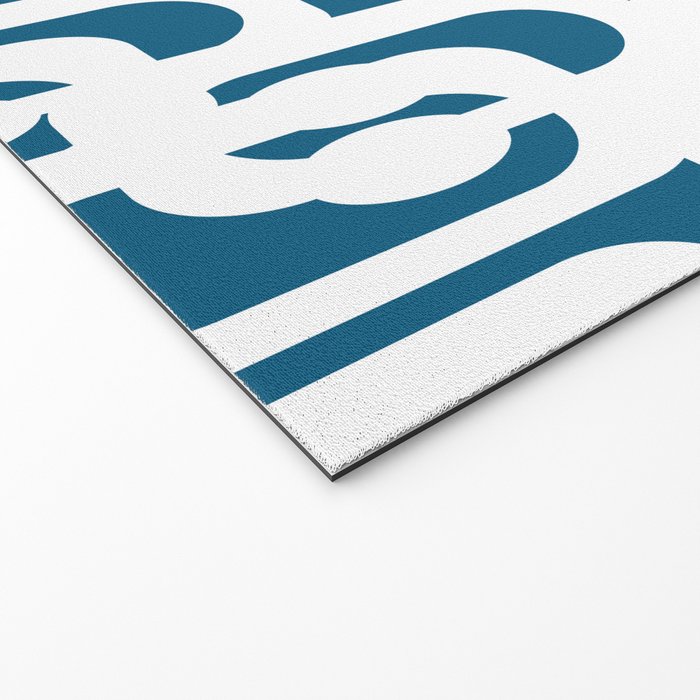 Mid Century Modern Contemporary Loops Blue and White Pattern Welcome Mat Gallery Image 2