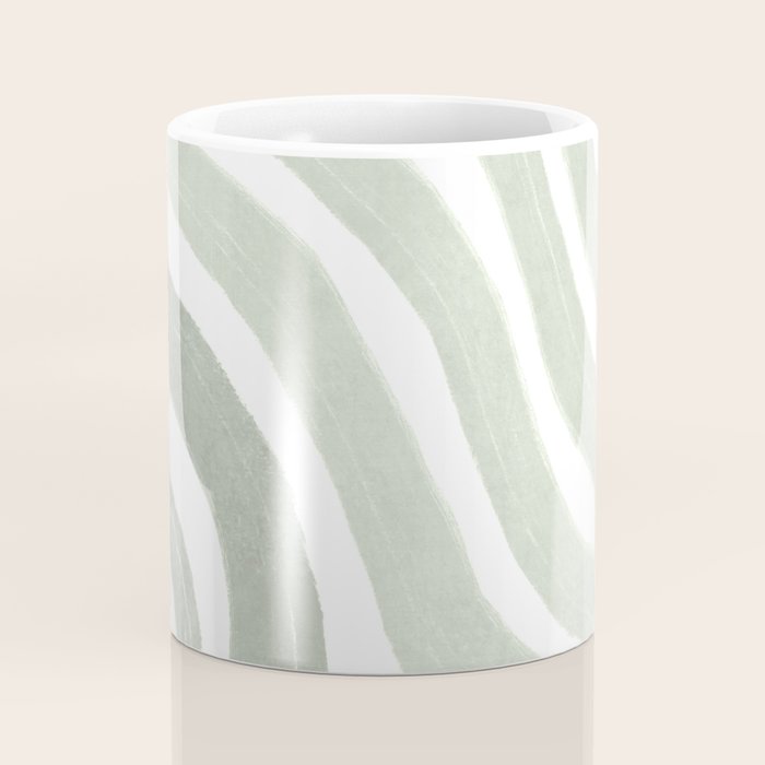 Sage green flow lines Coffee Mug Gallery Image 4