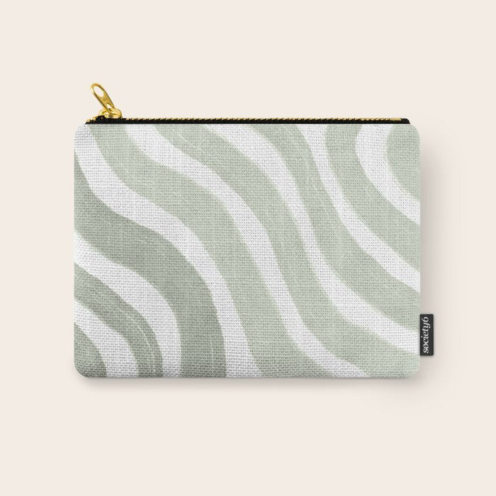 Sage green flow lines Carry All Pouch Gallery Image 1