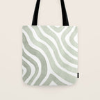 Sage green flow lines Tote Bag Gallery Image 1