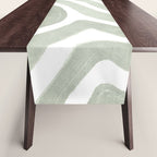 Sage green flow lines Table Runner Gallery Image 1
