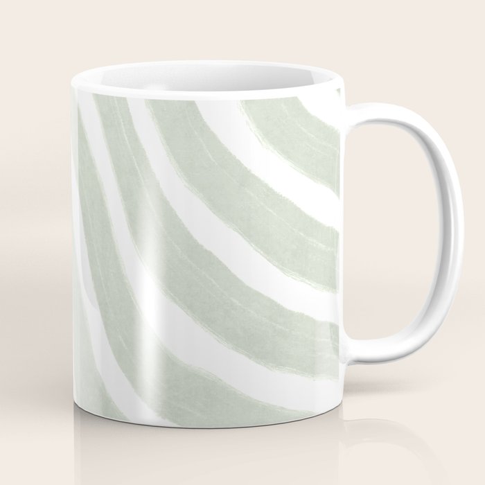 Sage green flow lines Coffee Mug Gallery Image 1