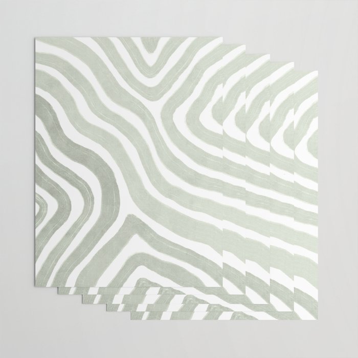 Sage green flow lines Wrapping Paper Gallery Image 3