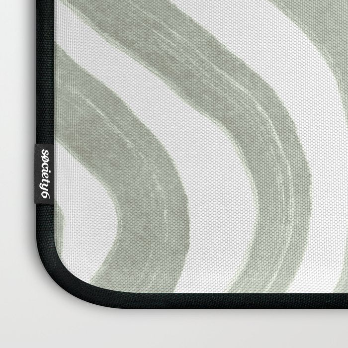 Sage green flow lines Laptop Sleeve Gallery Image 3