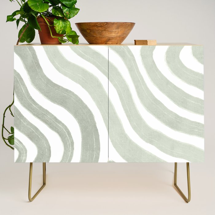 Sage green flow lines Credenza Gallery Image 1