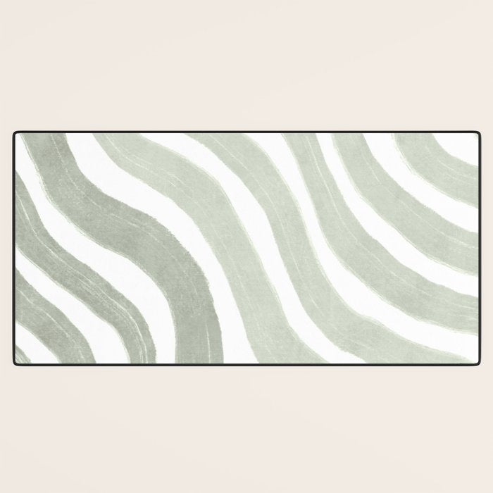 Sage green flow lines Desk Mat Gallery Image 3