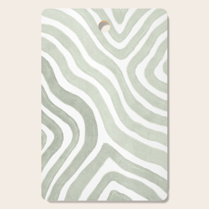 Sage green flow lines Cutting Board Gallery Image 1