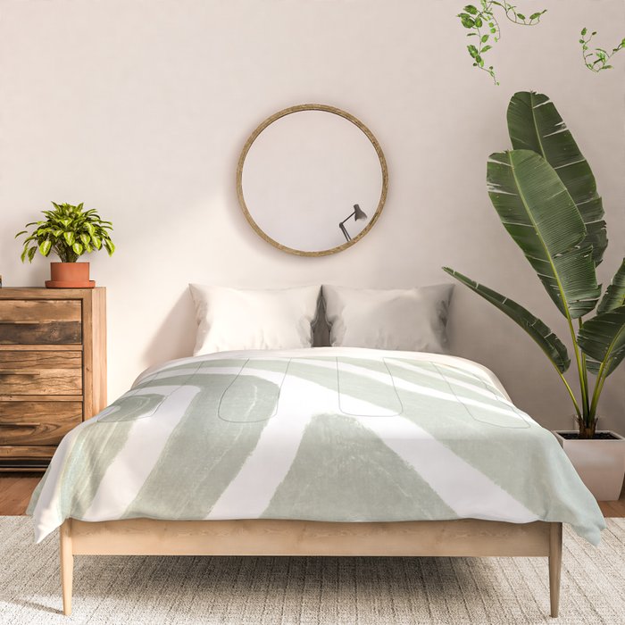 Sage green flow lines Comforter Gallery Image 3