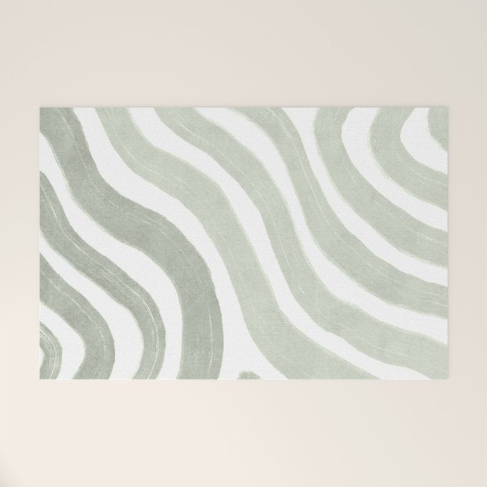 Sage green flow lines Welcome Mat Gallery Image 1