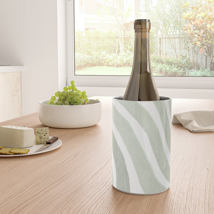 Sage green flow lines Wine Chiller Gallery Image 4