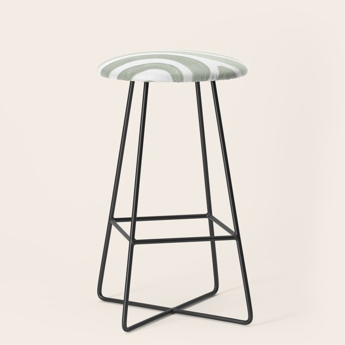 Sage green flow lines Stool Gallery Image 1