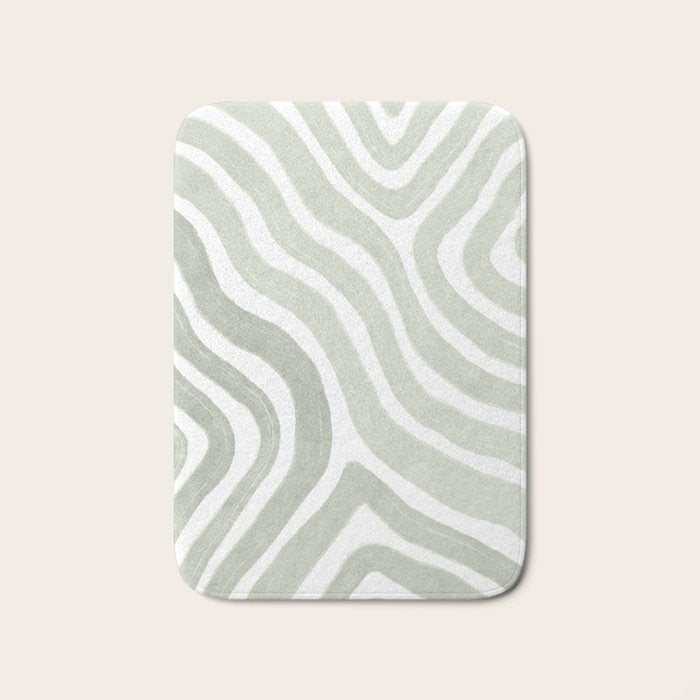 Sage green flow lines Bath Mat Gallery Image 1