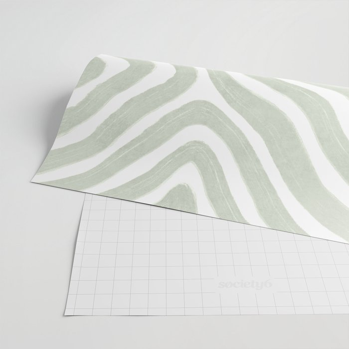 Sage green flow lines Wrapping Paper Gallery Image 2