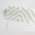 Sage green flow lines Wrapping Paper Gallery Image 2