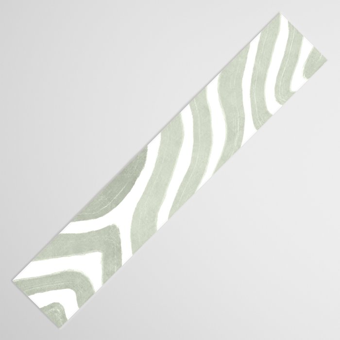 Sage green flow lines Table Runner Gallery Image 3