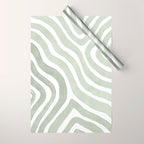 Sage green flow lines Wrapping Paper Gallery Image 1