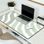 Sage green flow lines Desk Mat Gallery Image 2