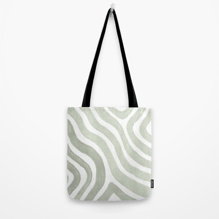 Sage green flow lines Tote Bag Gallery Image 2