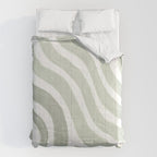 Sage green flow lines Comforter Gallery Image 6