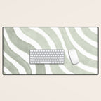 Sage green flow lines Desk Mat Gallery Image 1
