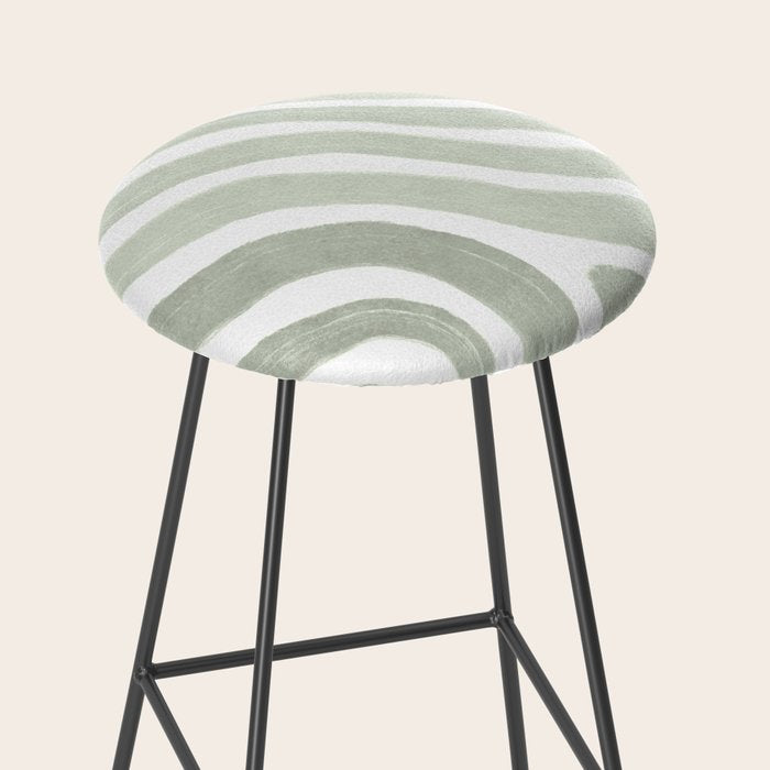 Sage green flow lines Stool Gallery Image 2