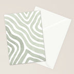 Sage green flow lines Stationery Card Gallery Image 2