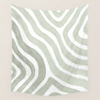 Sage green flow lines Wall Tapestry Gallery Image 4