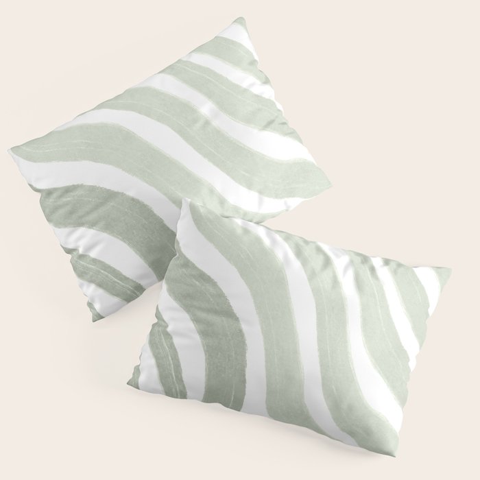 Sage green flow lines Pillow Sham Gallery Image 1