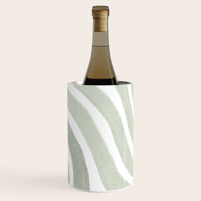 Sage green flow lines Wine Chiller Gallery Image 1