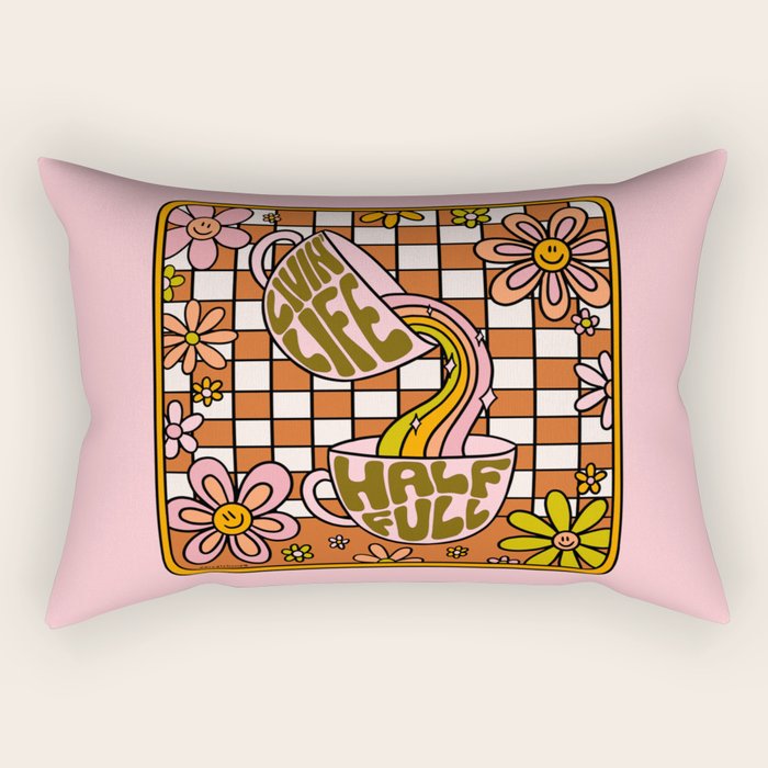 Livin' Life Half Full Rectangular Pillow Gallery Image 1