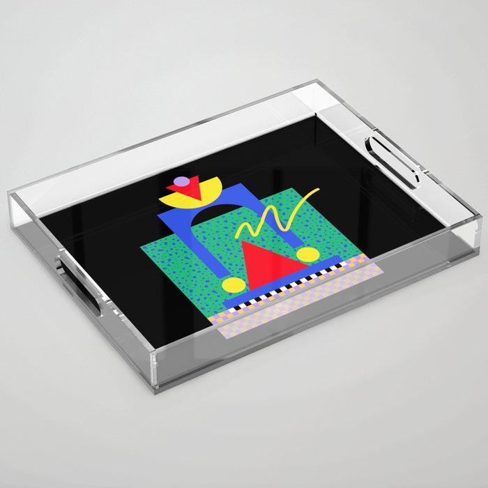 Memphis pattern 90 - 80s / 90s Retro Acrylic Tray Gallery Image 1
