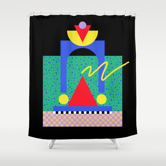 Memphis pattern 90 - 80s / 90s Retro Shower Curtain Gallery Image 1