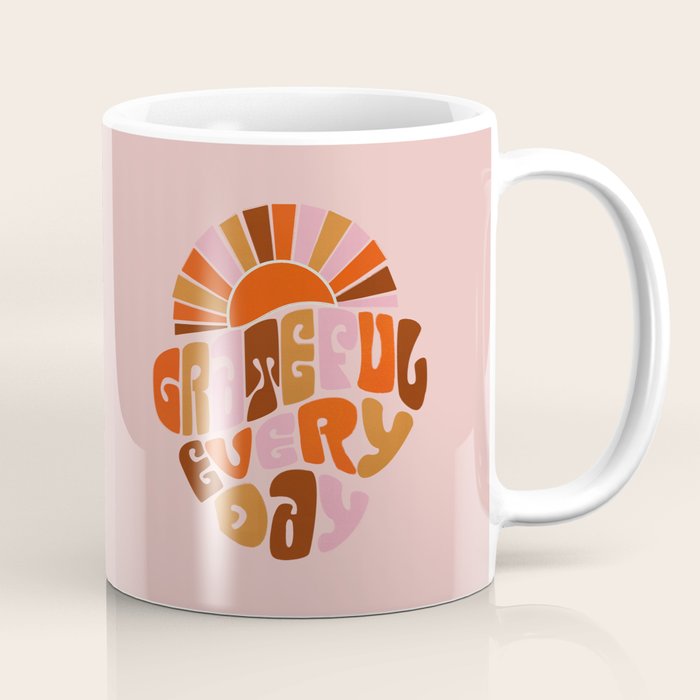 Grateful Everyday - 70s Hippie Style  Coffee Mug Gallery Image 1