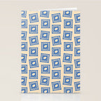 Vintage blue flower postage stamp pattern Stationery Card Gallery Image 2