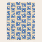Vintage blue flower postage stamp pattern Poster Gallery Image 4
