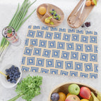 Vintage blue flower postage stamp pattern Cutting Board Gallery Image 2