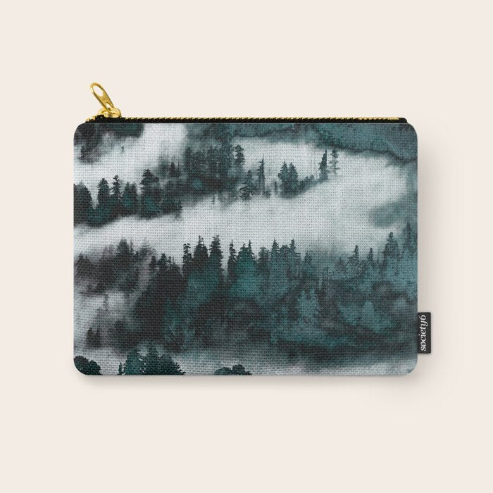 Foggy Forest Fun - Turquoise Mountains Carry All Pouch Gallery Image 1